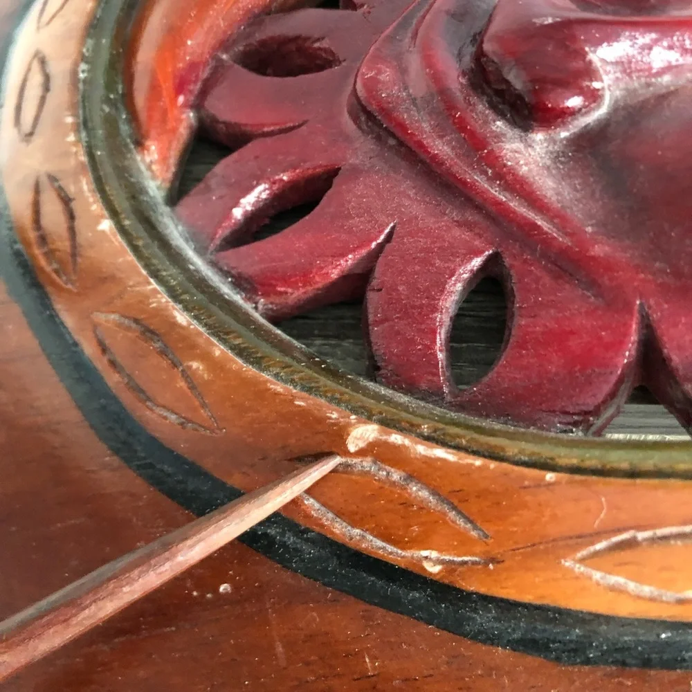 Hand Carved Wood Sun and Moon Wall Art - Picture 9 of 11